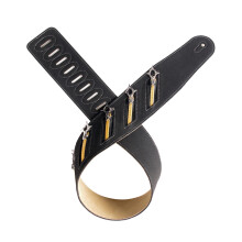 Stud Embellished Guitar Strap Punk Fashion Microfiber-Black 17