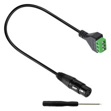 XLR Connector to 3 Pin Screw Terminal Cable for Live-Female