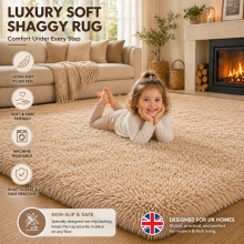 (60x110cm-BedSide Rug, Beige) Shaggy Rug-Non Slip Faux Fur Extra Large Area Rugs for Livingroom Bedroom Carpet