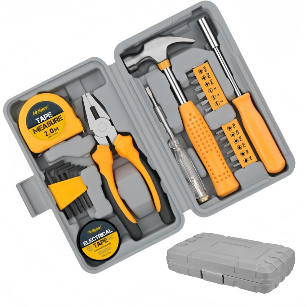 Home Tool Kit 24Pcs Yellow Home Diy Repair Tool Kit Set, With Storage Toolbox, Small Kits 011117339716