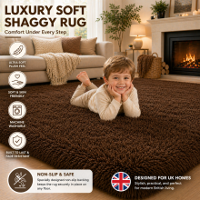 (60x110cm-BedSide Rug, Brown) Shaggy Rug-Non Slip Faux Fur Extra Large Area Rugs for Livingroom Bedroom Carpet