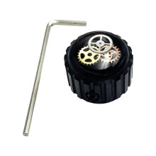 1Pc Metal Gear Knobs with Hole Electric Bass Guitar-Black