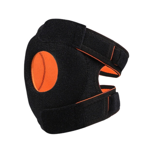 Genouillère réglable, douce et confortable pour-orange noir