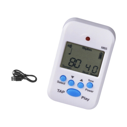 Small Electronic Metronome Professional Clip on LCD-White