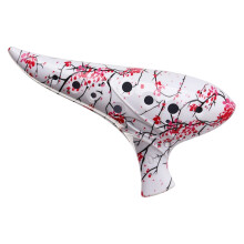 12 Hole Ceramic Ocarina Musical Device Smooth Surfaces-Red