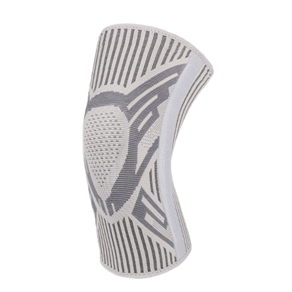 Gray Elastic Knee Support Brace Breathable Knit- Single Pack S