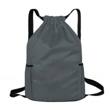 Sac à dos à cordon de grande capacité, sac de sport-gris foncé