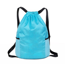 Waterproof Drawstring Backpack Light Weight Oxford-light blue