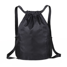 Fitnesstasche mit Kordelzug, wasserabweisender Rucksack-Schwarz