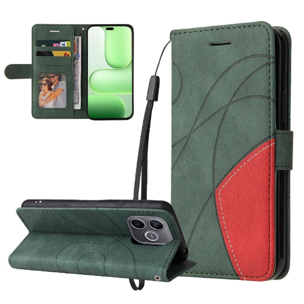 () Flip Case For Honor 600 Lite Kickstand Protective Flip Folio Book Leather Wallet With Card Slot Stand Stitching Color 764563803781