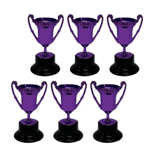 6Pcs Soccer Medals Prize Cup Purple Competition Champions Award