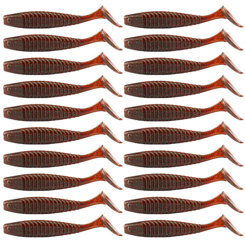 20Pcs Crankbaits T Tail Soft Baits Paddle Tail Swimbaits-65mm 1