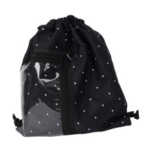 Leicht zugänglicher Rucksack mit Kordelzug und-Schwarz