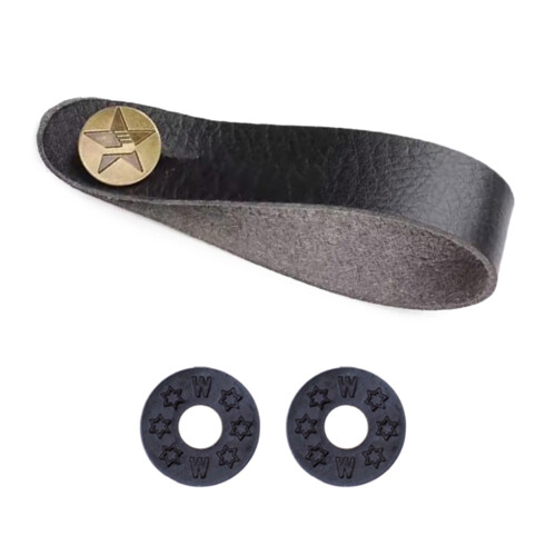 Sangle de cou de guitare en cuir PU, support de ceinture,-Noir
