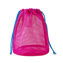 Simple Mesh Bag Swim Essential Adjustable Drawstring-Rose Red L