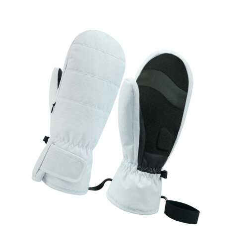 Winter-Skihandschuhe mit Reißverschlusstasche, winddicht,-M Weiß