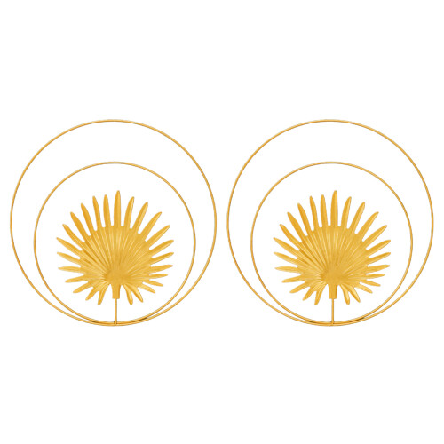 Gold Ginkgo Leaf Metal Wall Decor2-Pack