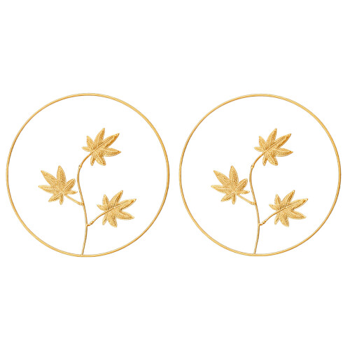 Ginkgo Leaf Metal Wall Decor2-Pack Gold