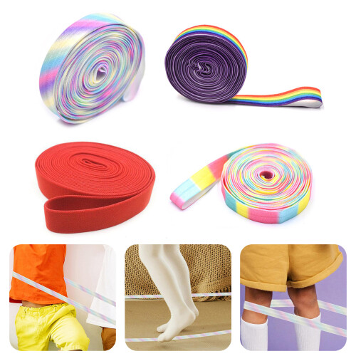 Corde à sauter élastique portable pour-Dégradé 1,5 cm x 3 m 2