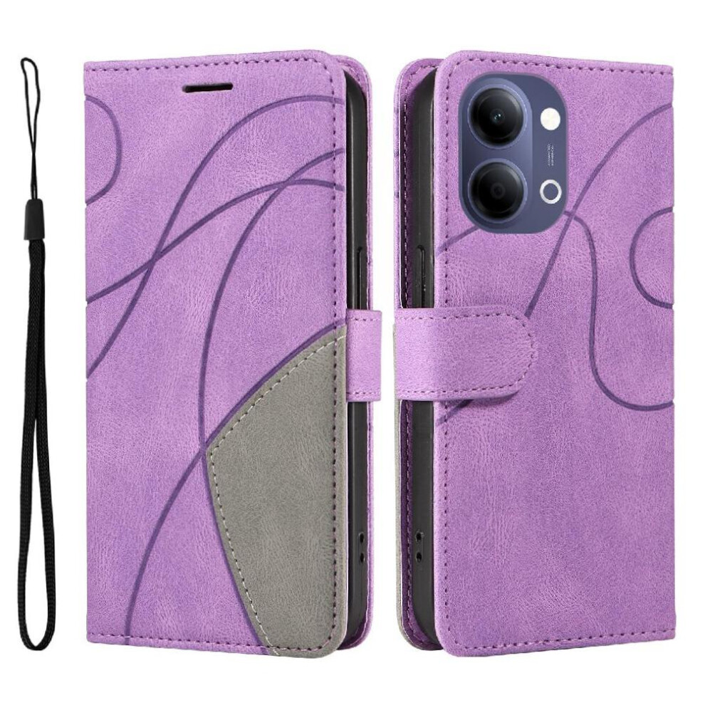 Flip Case For Vivo Y05 4G Stitching Color Flip Folio Book Leather Wallet With Card Slot Stand Kickstand Protective 764563803996