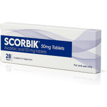 Scorbik Vitamin C Ascorbic Acid Tablets 50mg 28