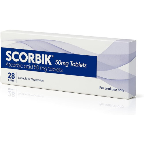 Scorbik Vitamin C Ascorbic Acid Tablets 50mg 28