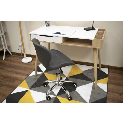 Chaise de bureau pivotante, dossier large, similicuir, gris 2