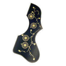 Plaque à gratter pour guitare, autocollant-fleurs jaunes noires