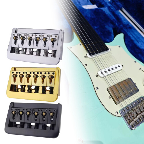 6 String Electric Guitar Adjustable Bridge Zinc Alloy-Silver 2