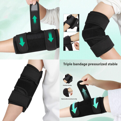 Adjustable Elbow Guard with 2 Removable Metal Splints Light 1