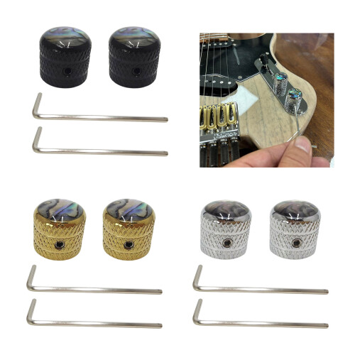 2er-Pack Gitarrenknöpfe mit ergonomischem Design,-Silber 2