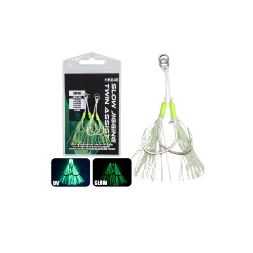 2 Stück Jigging-Haken, langsam, schnell fallend, Jigs,-Grün 1