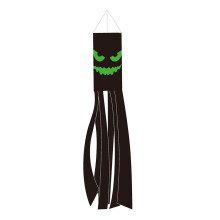 Halloween-Windsackfahne aus Polyester, schwarz, 13 x 100 cm