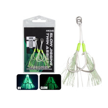 2Pcs Double Fishing Assist Hook Small Jigs Jigging Hook-Green 3