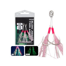 2Pcs Double Fishing Assist Hook Slow Quickly Fall Jigs-Pink 3