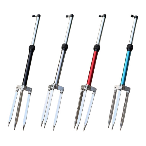 3 Spikes Support Adjustable Ground Insert Fishing Stand-Red 1