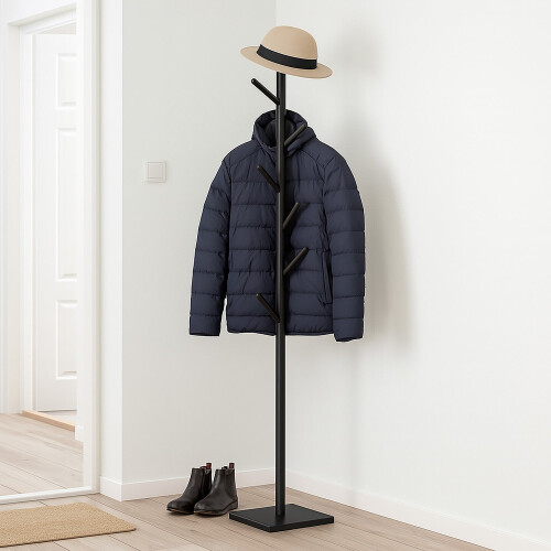 Wooden Coat Rack with 8 Hooks, Freestanding 2