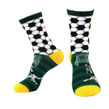 1 Paar Sportsocken mit Fußballmotiv für-gelber Kopf und Fuß