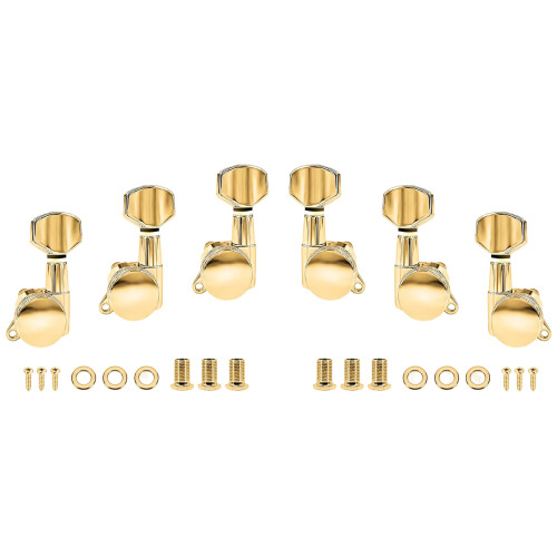 Guitar Knobs Keys for Acoustic Electric-Gold 3 Left 3 Right