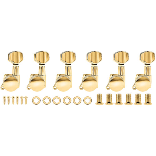 Guitar String Tuner Machine Heads Guitar Knobs Keys-Gold 6 Left