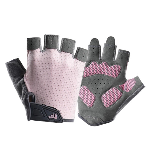 Leichte Halbfinger-Fahrradhandschuhe.-Rosa S