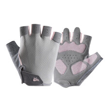 2pack Durability Half Finger Bike Gloves Enhances-gray powder L