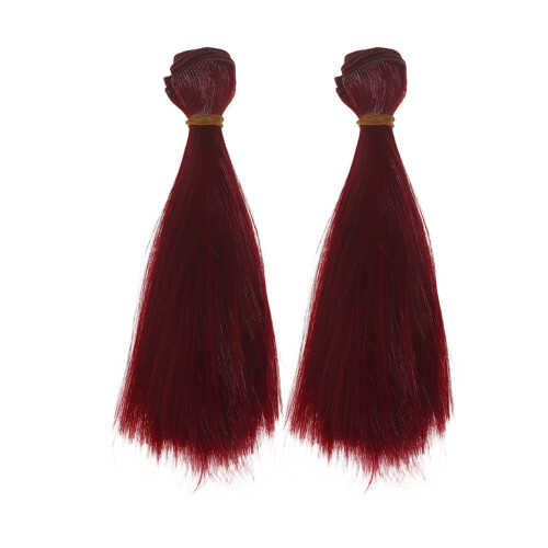 2Pcs Fly Tying Materials Long Synthetic Fiber Fly-Wine Red