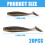 20Pcs Paddle Tail Swimbaits Crankbaits T Tail Soft Lures-55mm C 3