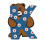 Wooden Letter - VILAC - Letter K - Bear Pattern - Solid Wood - Height 7 cm 1