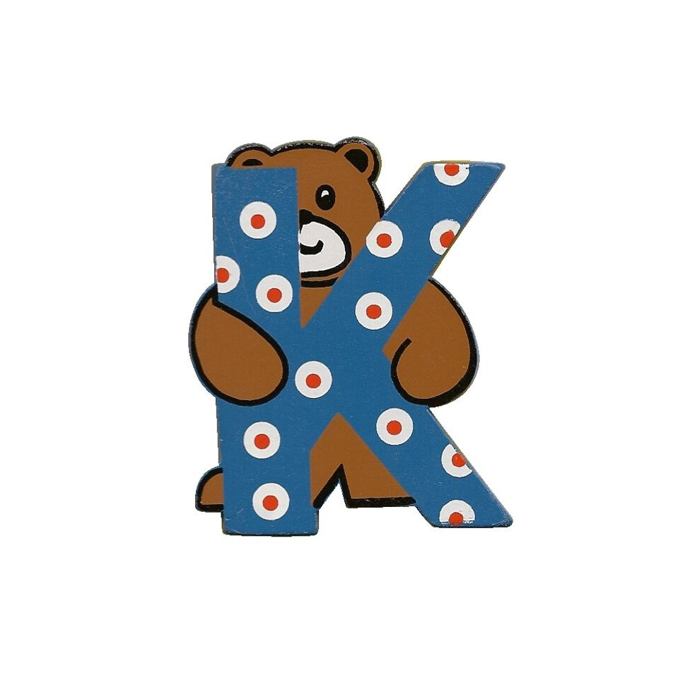 Wooden Letter - Vilac - Letter K - Bear Pattern - Solid Wood - Height 7 Cm 3048700008701