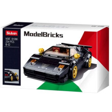 Briques de construction - SLUBAN - Voiture de sport italienne noire - 254 pièces - À partir de 8 ans - Mixte