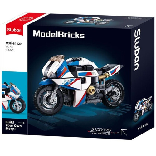Briques de construction - SLUBAN - Moto de course - 242 pièces - Blanc - Dès 10 ans