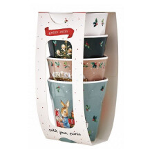 Set De 4 Gobelets Pierre Lapin Noel - PETIT JOUR - A074080 - Rouge - Mélamine - Dès 18 mois