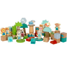 Rakennuspalikat - SMALL FOOT COMPANY - Jungle Friends - 50 palikkaa - FSC-sertifioitu puu - Sekasukuinen